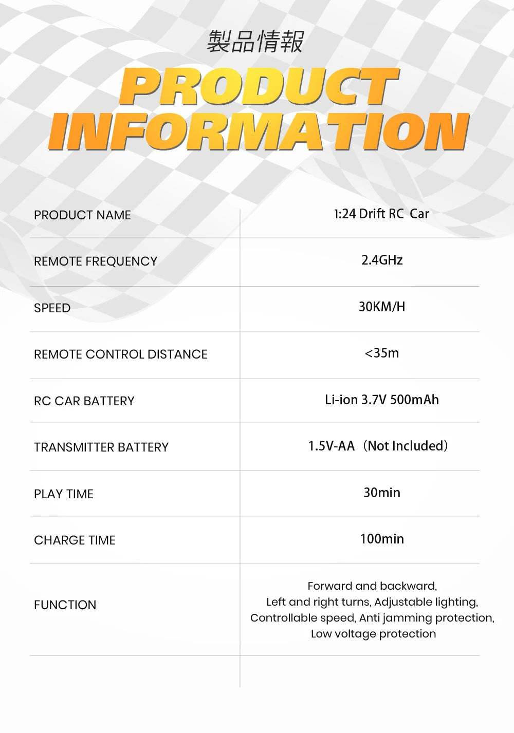 4WD Remote Control Car RC Drift 1:24 20KM/H High Speed Vehicle with LED Lights Racing Sport Toy for Adults Boys Girls Kids Gifts