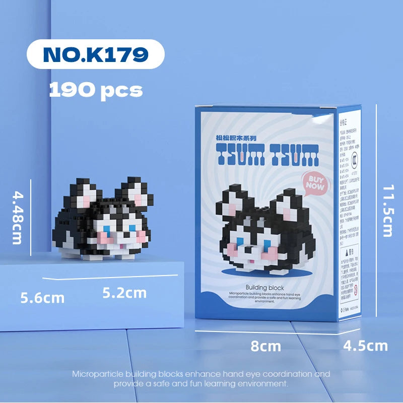 Animal Small Particle Dog Cat  Mini Building Blocks DIY Assembly Brick Sets Educational Toys for Kid 10 To 12 Year Birthday Gift