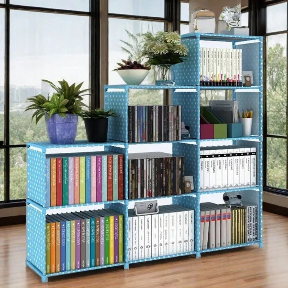 Bookshelf Simple Storage Locker Living Room Cabinets Easy Assembly Bookcase Multi-layer Metal Storage Rack 수납가구 이동식 수납장