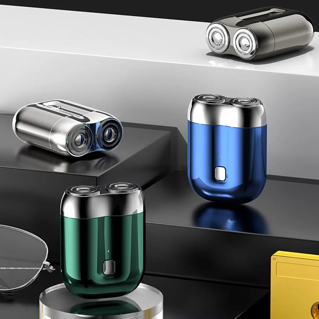 Mini Double Head Electric Shaver USB Rechargeable Waterproof Travel Rotary Razor Portable Men Hair Beard Trimmer Electric Razor