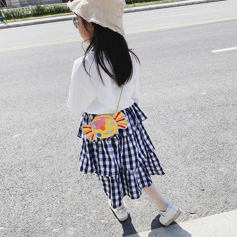 Cute Candy Children Messenger Bag Princess Girl Mini Handbags Pu Leather Coin Purse  Chain Purses Kids Crossbody Shoulder Bags