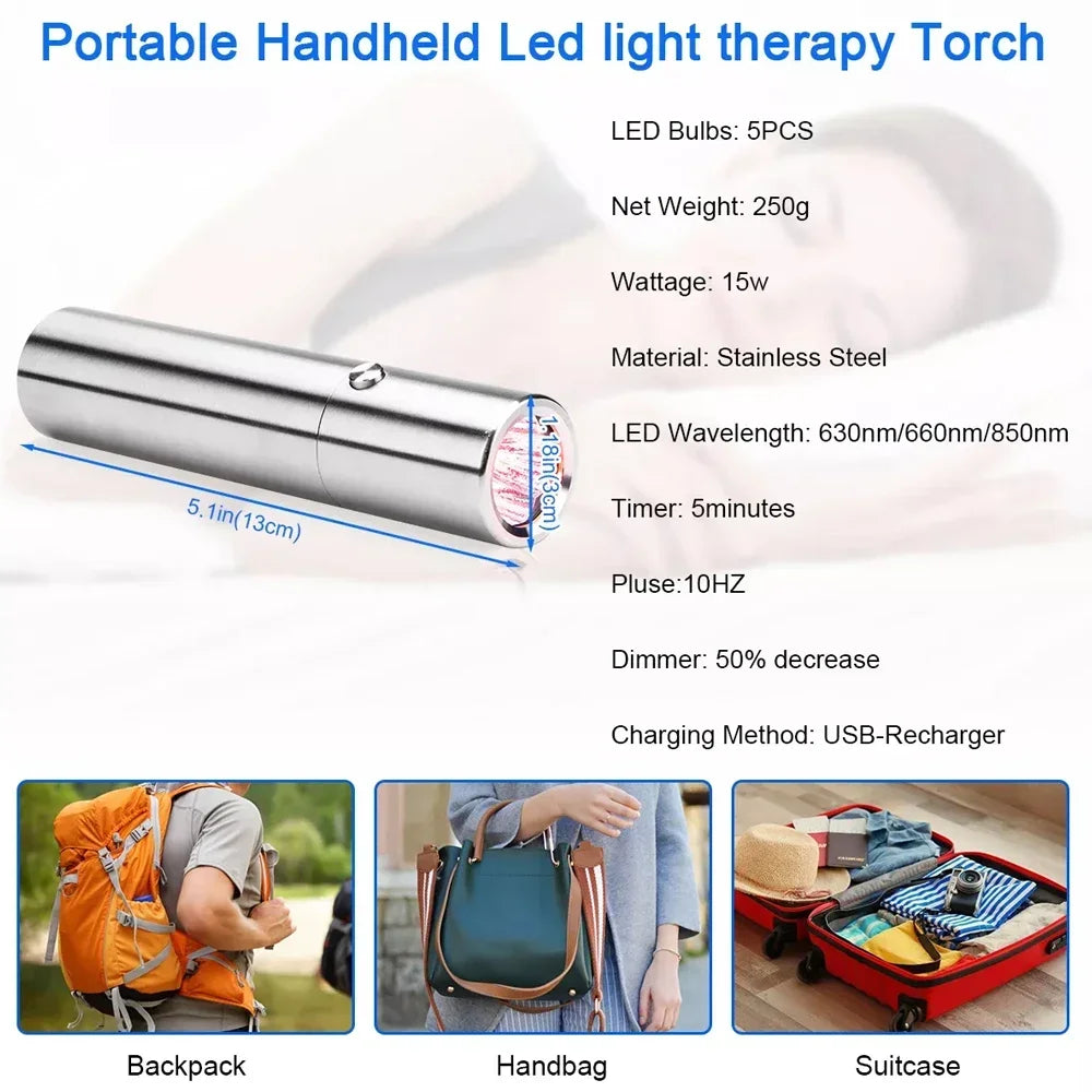 Red Light Therapy Device Cold Laser Physical Treatment 5 Wavelengths Near Infrared 940nm Light Therapy Skin Health Body Pain
