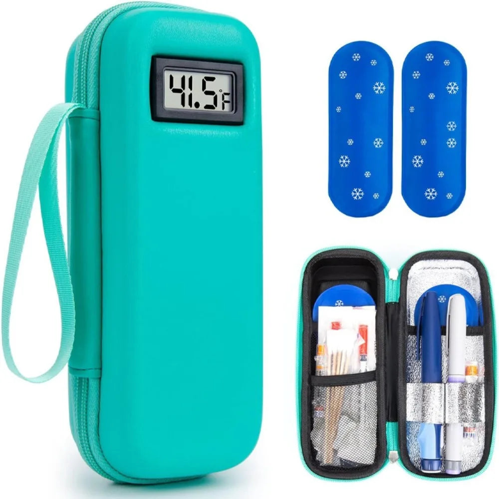 With Thermometer Display Insulin Cooler Travel Case Waterproof Thermal Insulated Refrigerated Medicine Organizer Bag