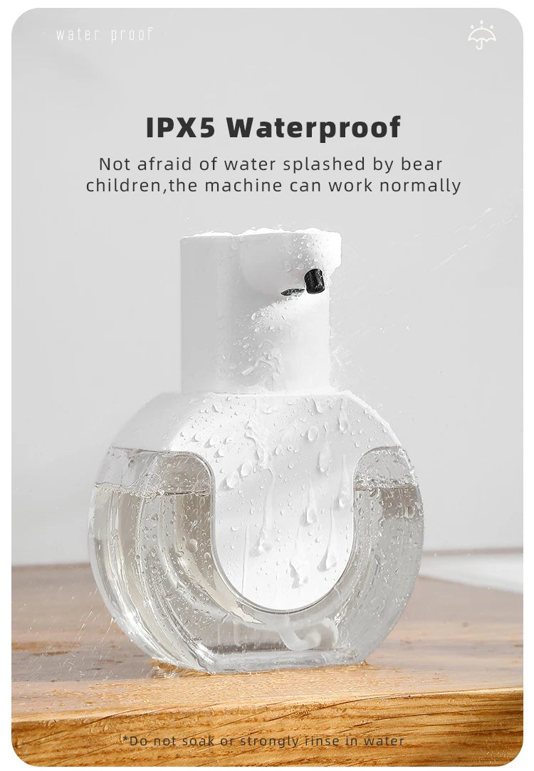 New Wall Mounted Automatic Soap Dispenser Foam Smart Hand Washing Machine 420ml Liquid Rechargeable Bathroom Induction Sensor