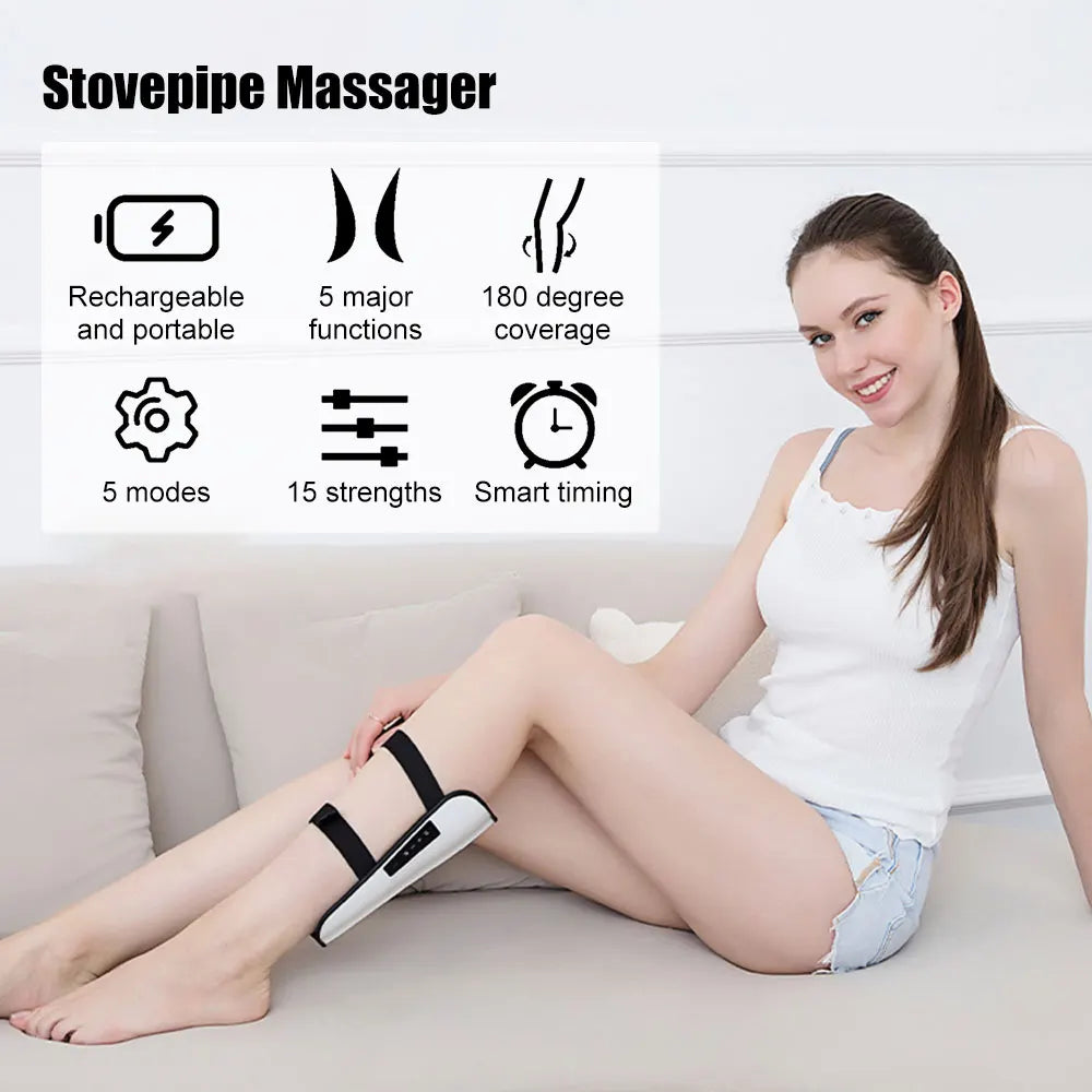 Electric Leg Adjustable Massager Warming Massage Machine Portable Ems Vibration Heating Slimming Calf Massager Usb Rechargeable