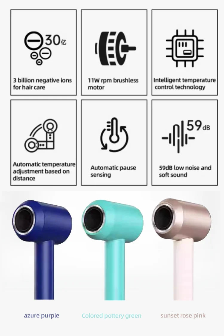 High-speed electric professional hair dryer negative ion hair care fast drying large wind power silent air blower hair dryer