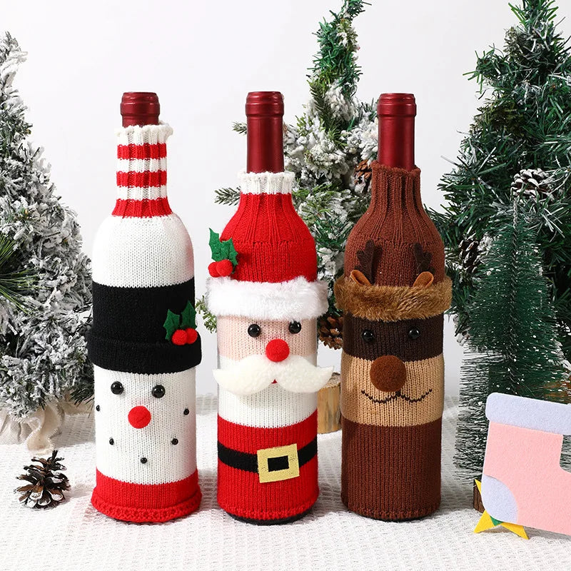 New Christmas wine bottle set champagne red wine creative wine set hotel dining table restaurant holiday decoration supplies