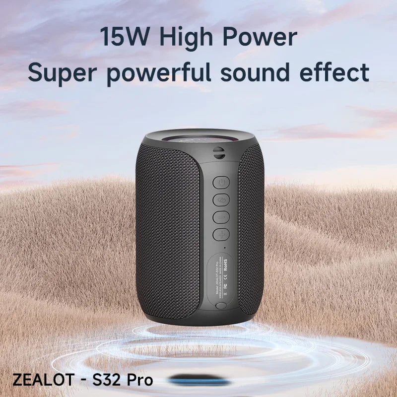 Zealot S32 pro Bluetooth Wireless Outdoor Portable Subwoofer Speaker Waterproof IPX6 Dual Pairing 3600mAh Wireless Speaker