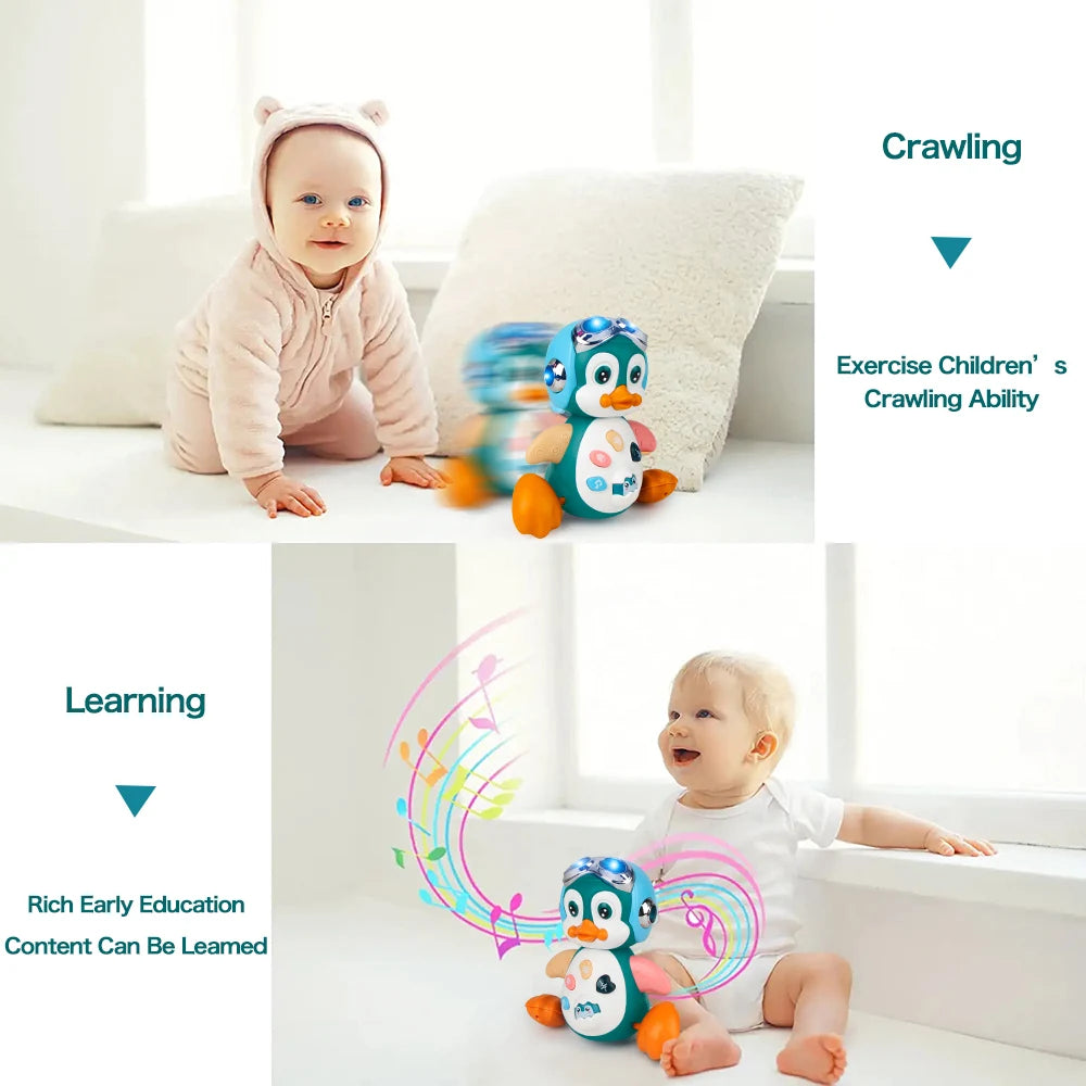 Kids Electronic Pet Toys Dancing Octopus&Duck Musical Penguin Baby Crawling Toys Toddler Interactive Toys Tummy Time Gifts