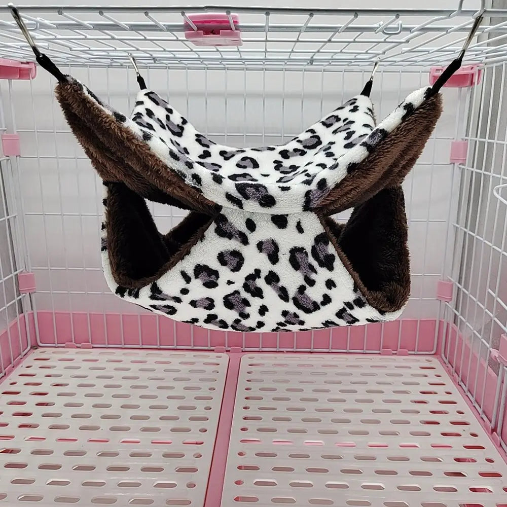 Warm Plush Hamster Hammock Small Animal Double-layer Thicken Sleeping Bag Nest Pets Rat Squirrel Hanging Cage House