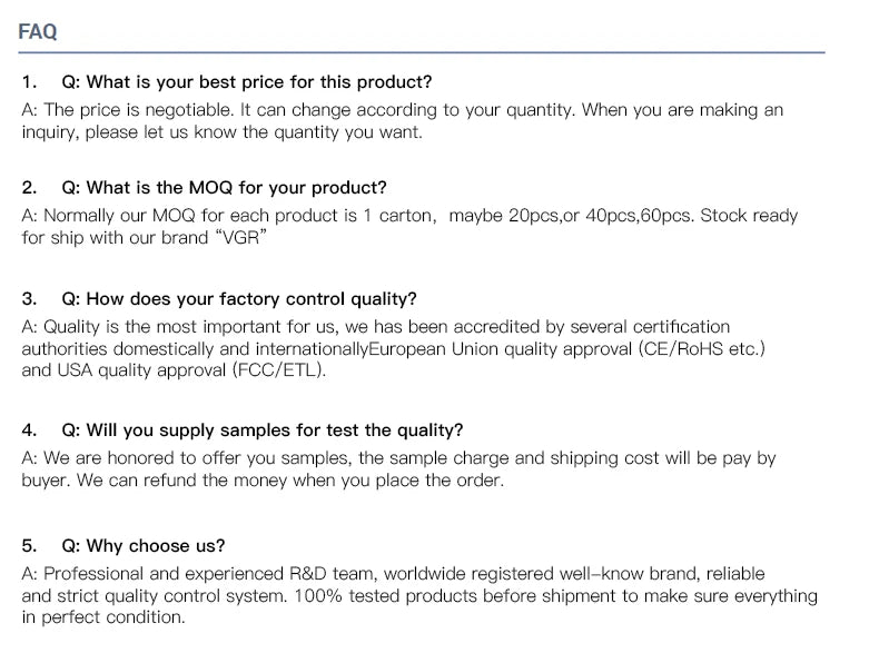 VGR Shaver Electric Razor Professional Shaving Machine Floating Beard Trimmer IPX7 Waterproof Rechargeable Shaver for Men V-306