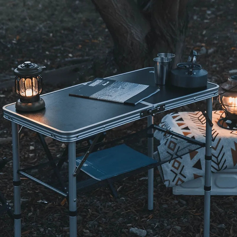 Outdoor Portable Folding Table Camping Three-fold Aluminum Alloy Table Self-driving Car Table New