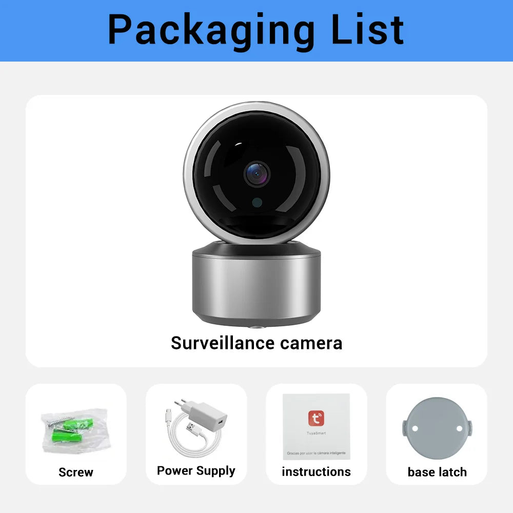 5MP WiFi Baby Monitor Security Camera, Tuya Smart Life APP, 355° PTZ Auto Tracking, IR Night Vision, 2-Way Audio Indoor IP Cam