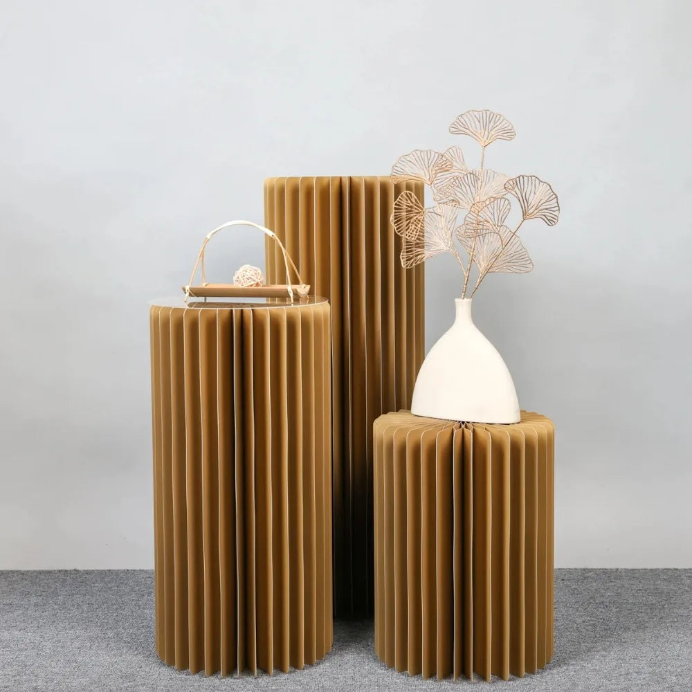 Sturdy Cardboard Column with Clear Acrylic Plate Reusable Cylinder Stands for Party,Cake Stand Pillar for Birthday Dessert Cake