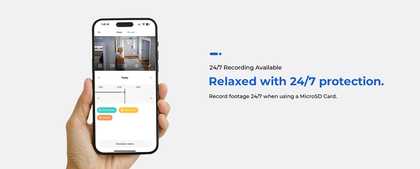 IMILAB C21 2.5K IP Security Camera MiHome App 360° Night Vision Baby Monitor with App, 2-Way Audio, AI Detection