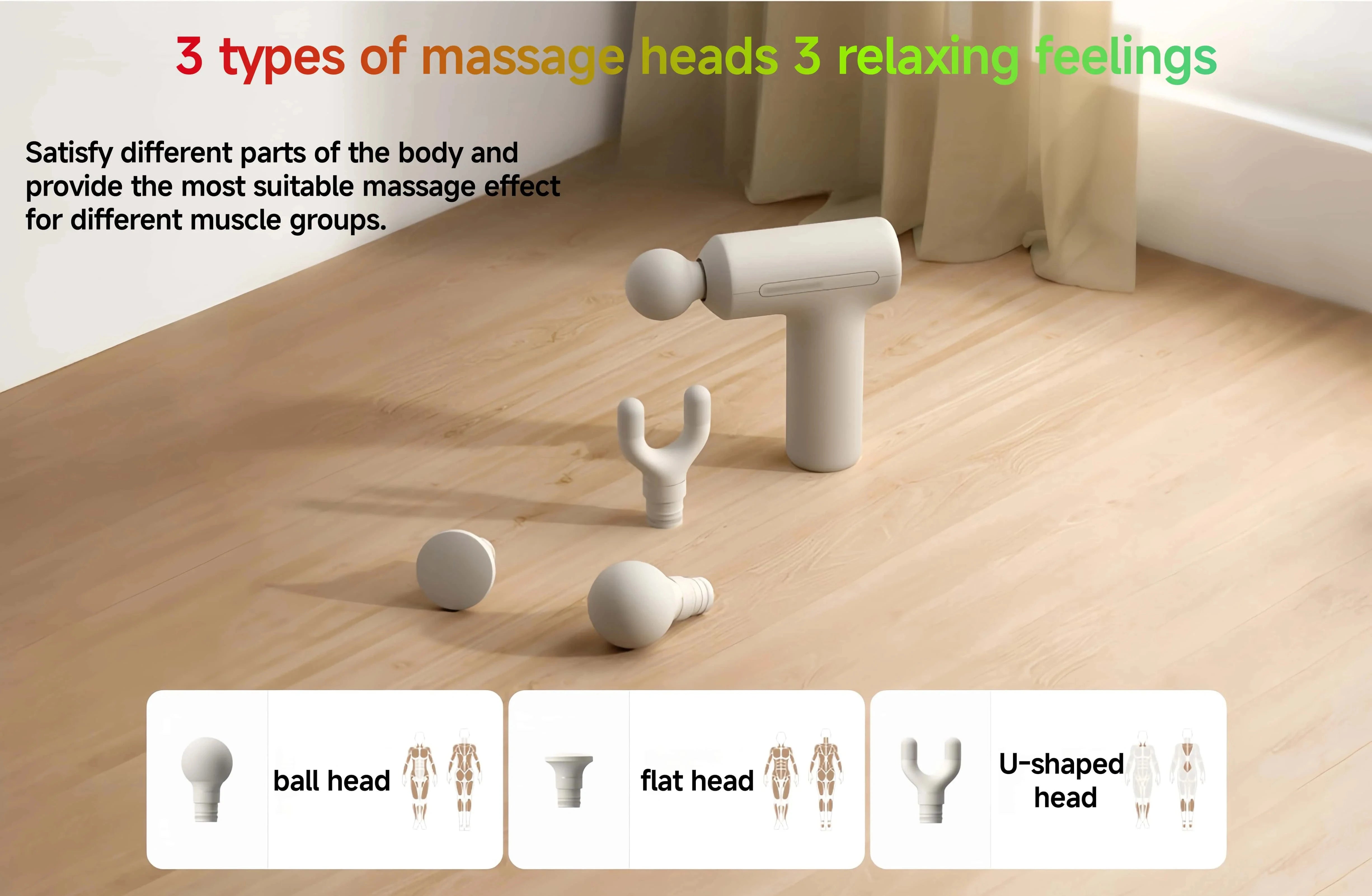 XIAOMI Mijia Mini Fascia Gun 3 Portable Muscle Massage Gun Thrust Brushless Silent Motor 3 Massager Heads Relax Body Type-C CN