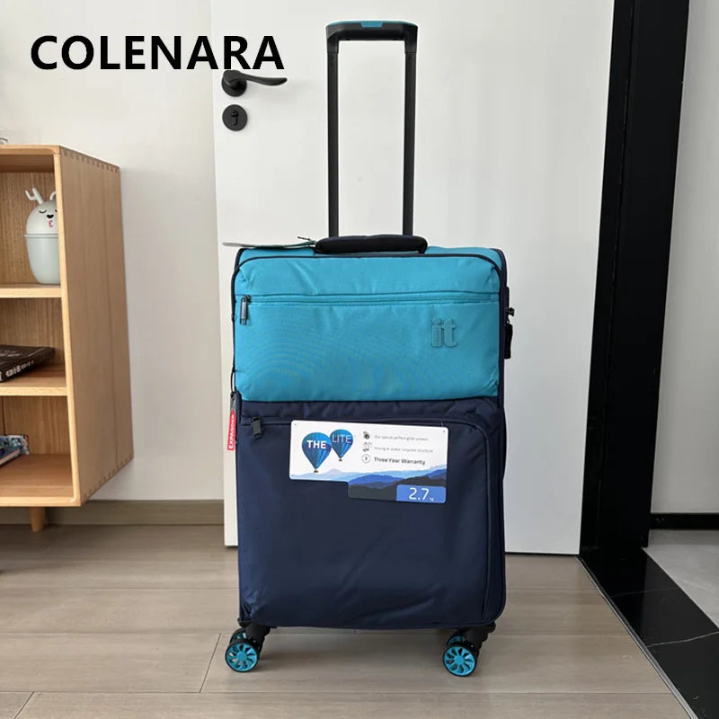 COLENARA Suitcase on Wheels 20"24"28 Inch Expandable Large Capacity Trolley Case Oxford Cloth Boarding Box Women's Men's Luggage