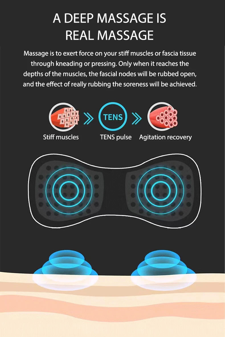 Mini Neck Massager Electric Muscle Stimulator Cervical Massage Patch Pain Relief Relaxation Tool Muscle Stimulator Patches