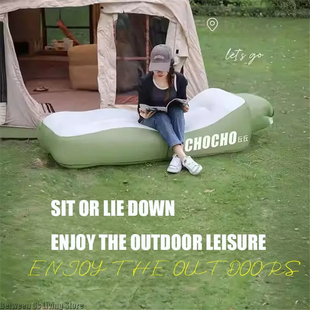 Luxury Inflatable Sofa Bed - Extra Wide Non-Roll Design for Beach, Garden & Indoor | Quick Setup Air Lounger