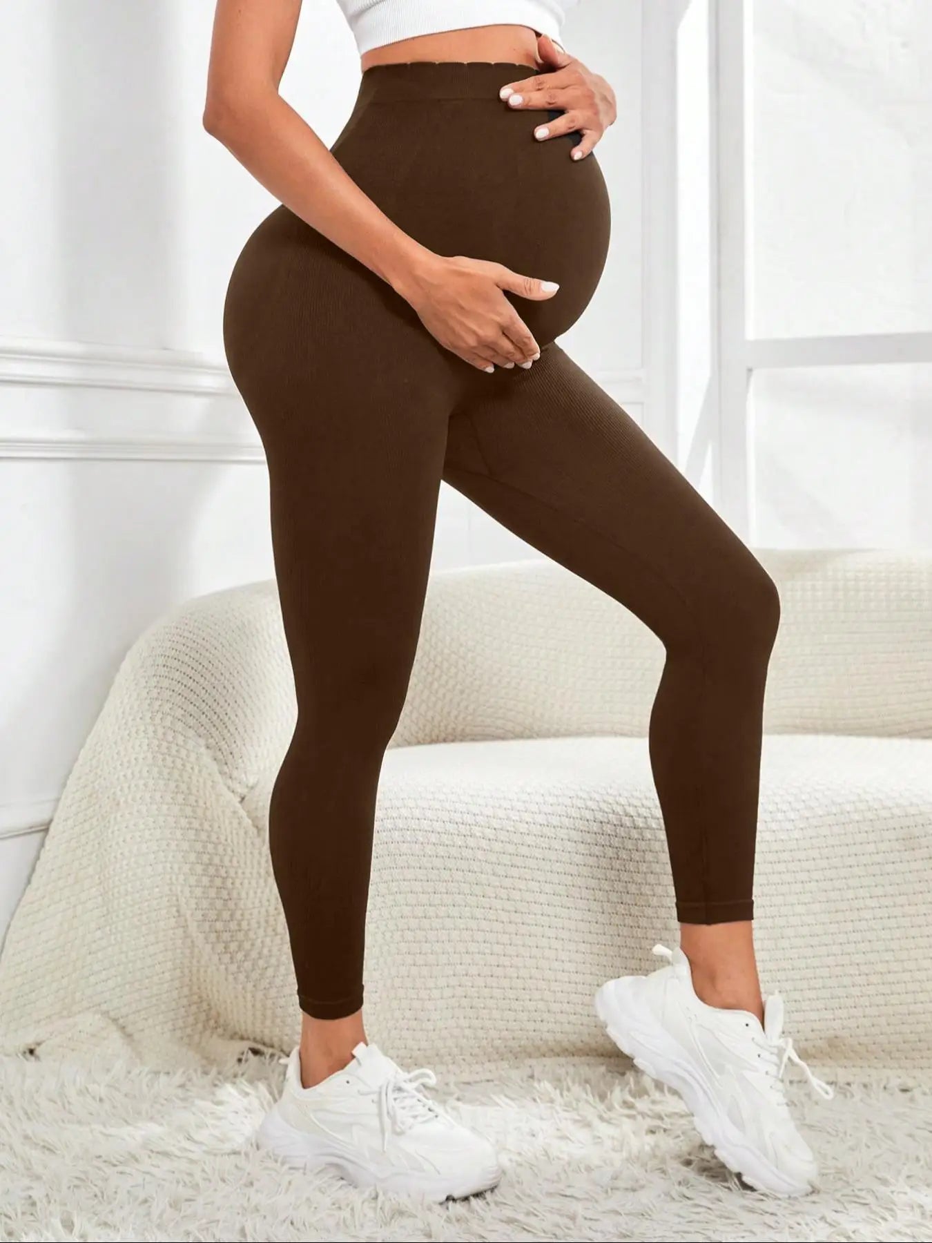 High Waist pregnancy Leggings Maternity clothes for pregnant women Belly Support Knitted Leggins Body  Trousers
