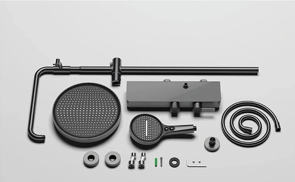 VGX Gold Shower System Set Bathroom Shower Faucet Set 3-way Rainfall Shower Set Shower Mixer Crane with Hand Shower Set Grey