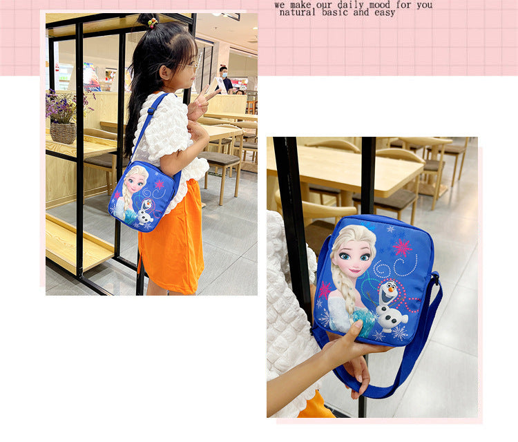 Disney New Cartoon Frozen Children's Bag Baby Girl Cute Princess Crossbody Bag Elsa Gift Shoulder Mobile Phone Bag