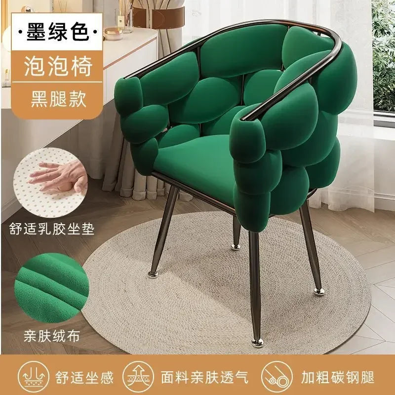 Velvet Leisure Single Sofa Chair Armchair with Gold Legs Makeup Chair with Upholstered for Living Room Bedroom
