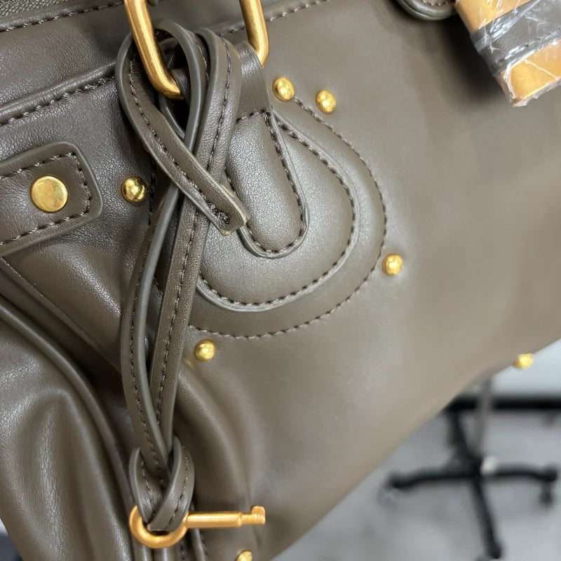 Vintage Lock Design Tote Bag Luxury Women's Handbag Underarm Bag Women's Large Boston Hobo Bag Fashion Texture Business Handbag