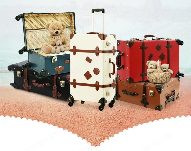 20/22/24''26 inch Luggage set woman Travel Suitcase Set Universal Retro password rolling luggage case middle size luggage