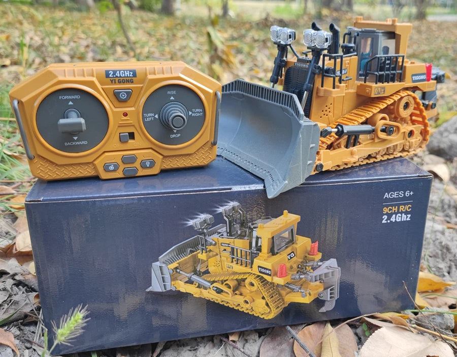4WD Remote Control Excavator 4x4 Alloy Dump Truck Bulldozer Radio Model RC Car Construction Vehicle Toy Children Kids Gifts