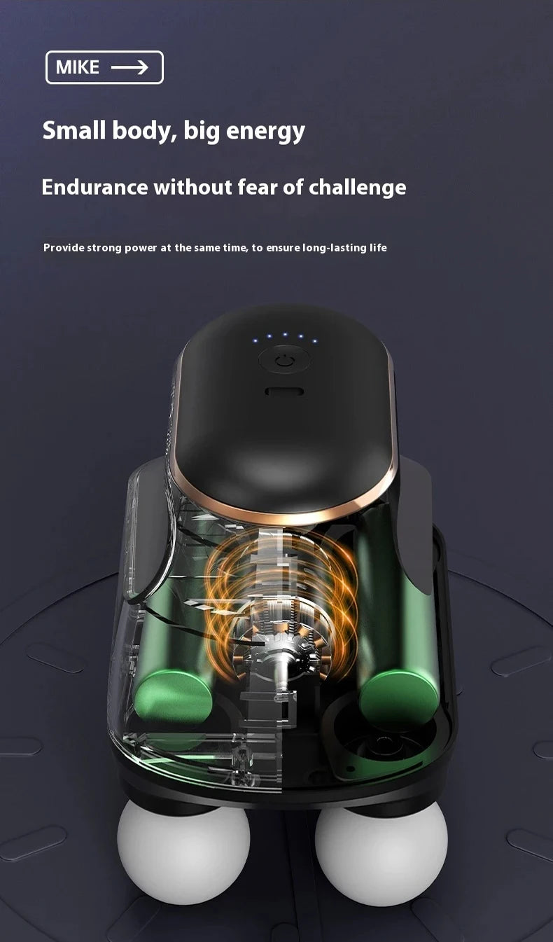 Portable Fascia Gun Muscle Massager Gun Four-head High Frequency Neck Shoulder Waist Massage Machine Professional Fascia Massage