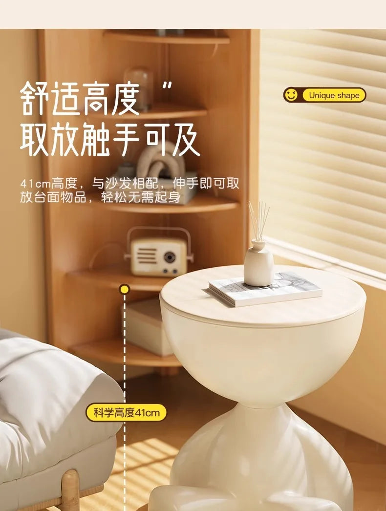37*41cm Creative Bedside Table Home Sofa Side Shelf Bedroom Balcony Movable Mini Bear Table Coffee Table