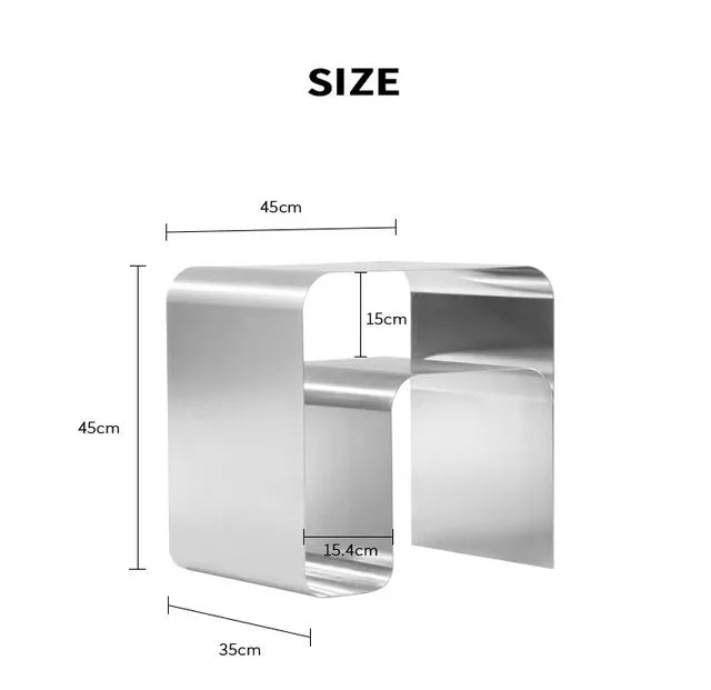 Minimalist Stainless Steel Bedside Table Side Several Integrated Molding Storage Cabinets End Table Furniture