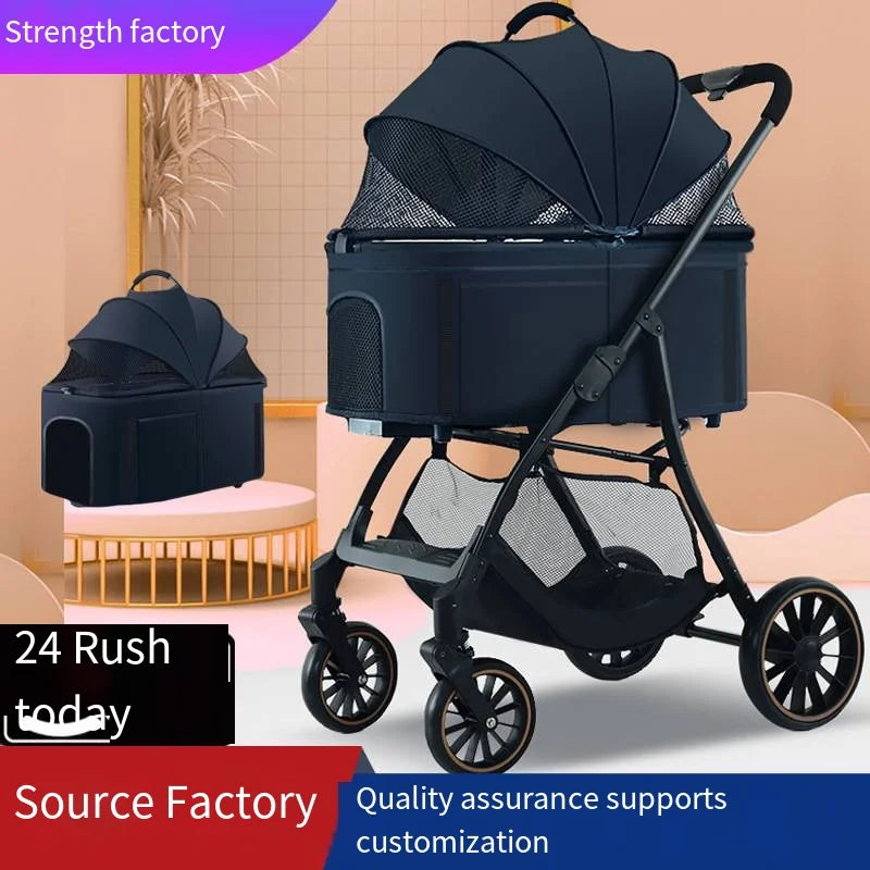 2025 Pet Stroller for Dogs and Cats Going Out, Detachable and Foldable, Lightweight Small Cart for Walking Dogs and Walking Cats