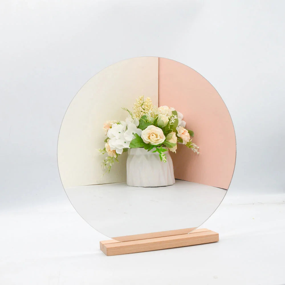 Acrylic Irregular Mirror for Home Decoration DIY Office Makeup Desktop Ornament Decoration Standing Mirror