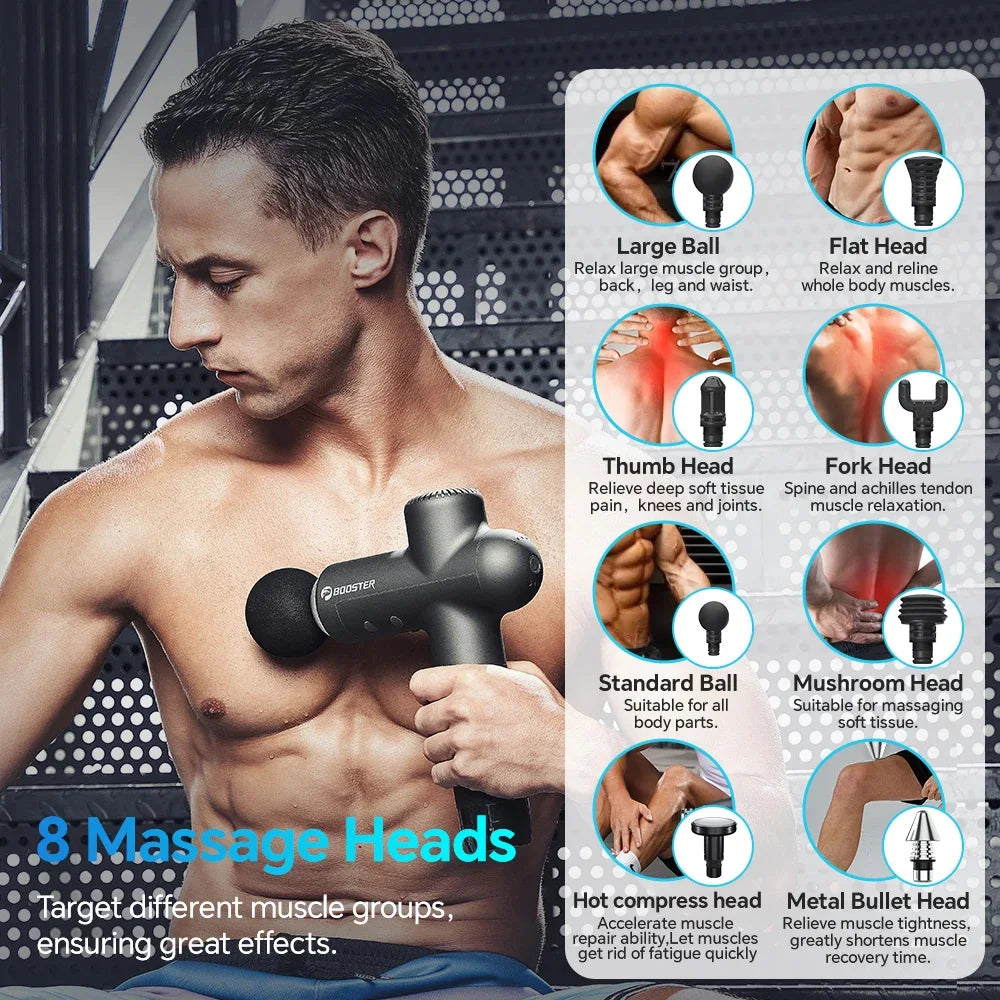 Booster Massage Gun Electric Neck Massager 7.4V  Smart Hit Fascia Gun for Body Massage Relaxation Fitness Electric Muscle Massag