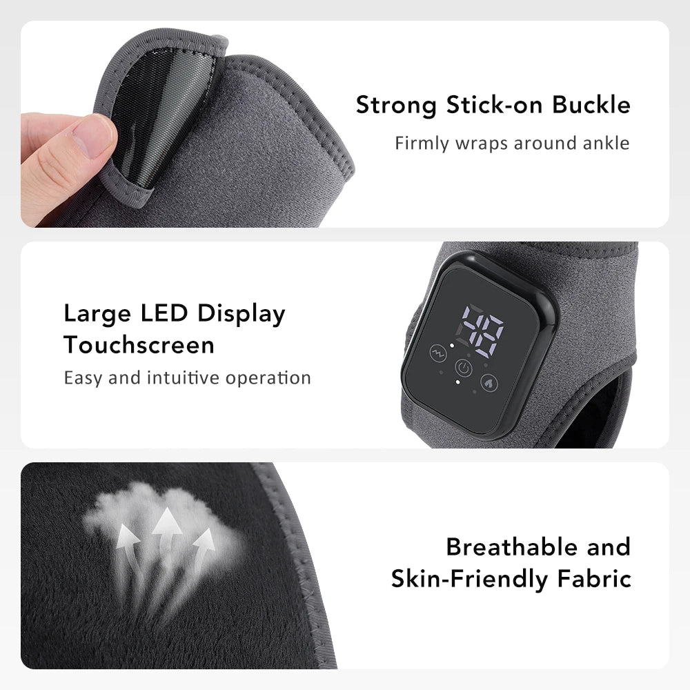 Electric Ankle Foot Massager Vibration Hot Compress Smart Air Pressure Multifunctional Brace Support Relaxation Treatments