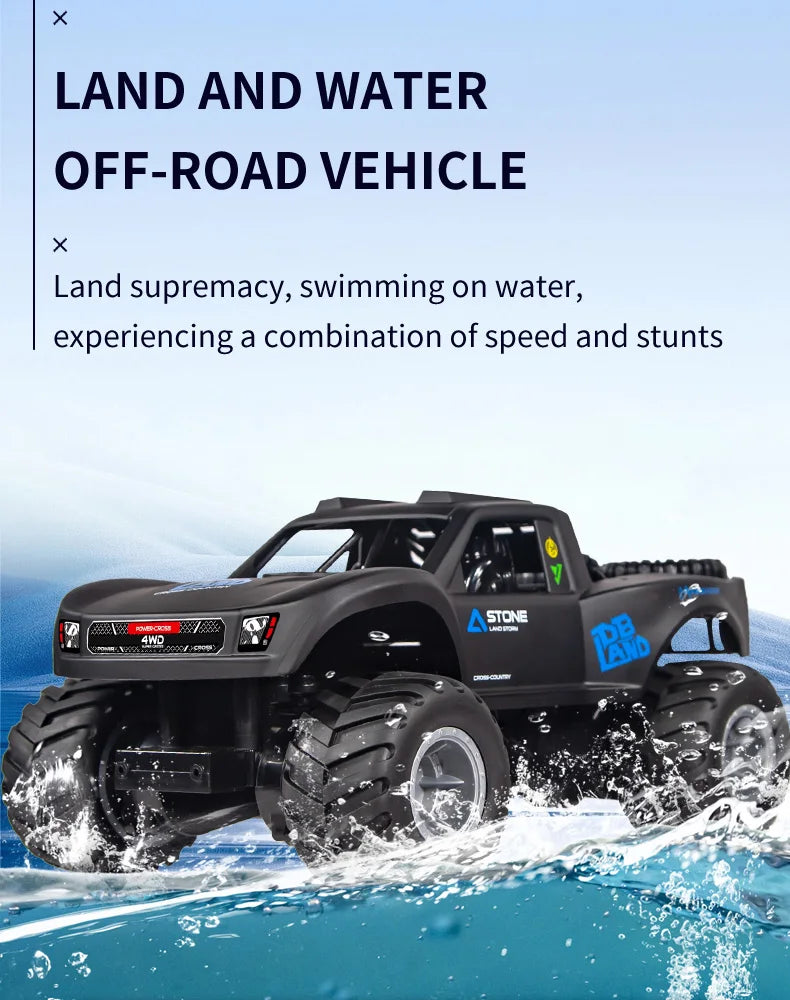 JJRC Q156 4WD 2.4G Amphibious Off-road Climbing RC Flip Stunt Car Racing All-terrain Waterproof Children's RC Toys Gifts