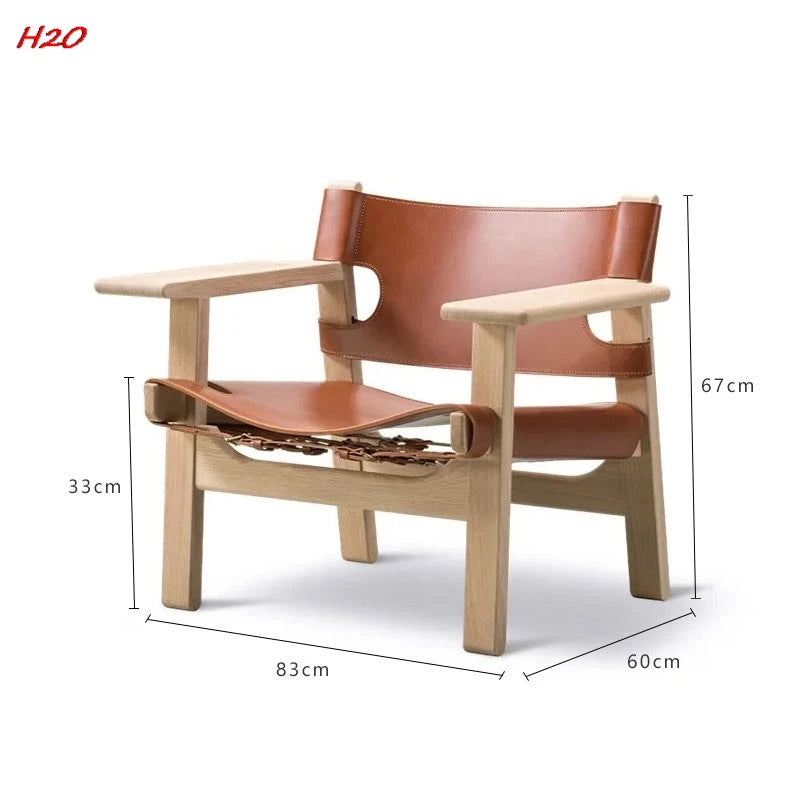 H2O Spanish Sofa Chair Saddle Leather Hunting Chair Living Room Balcony Single Sofa Chair Living Room Home Hot New