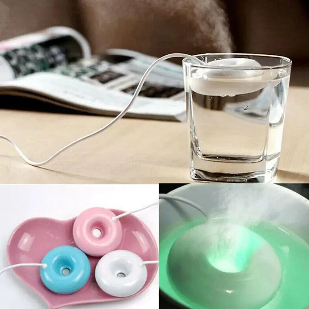 Mini Donut Negative Ion Humidifier USB Round Household Air Purifier for Home Office Desktop Donut Steam Diffuser Mini Sprayer