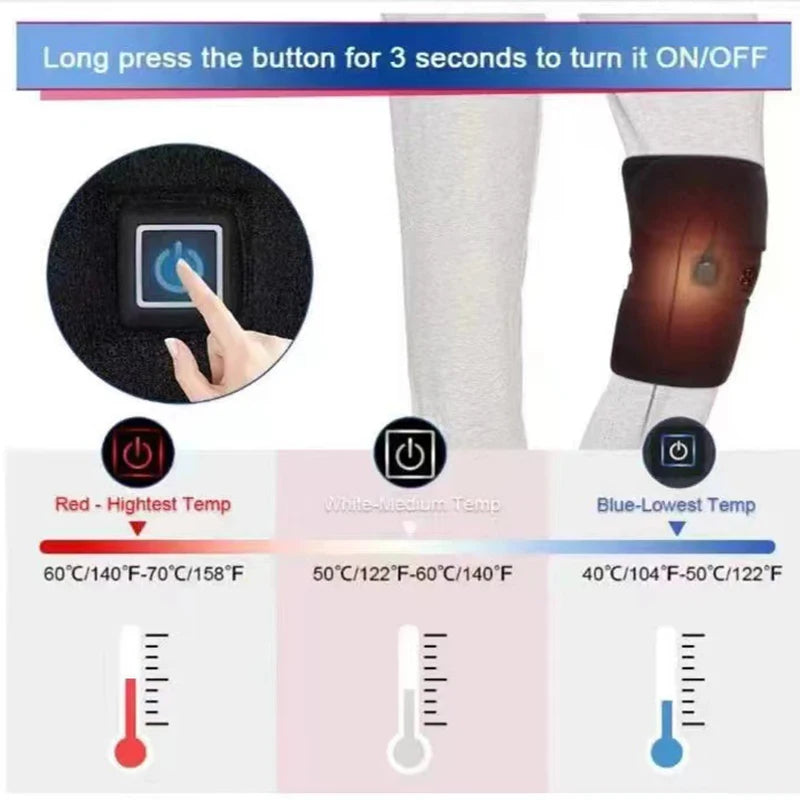 Electric Knee Heating Pad Heated Knee Brace Support for Arthritis Joint Old Cold Leg Knee Warmer