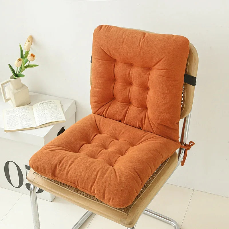 2025 new chenille one-piece chair cushion solid color sedentary bay window backrest cushion office chair cushion