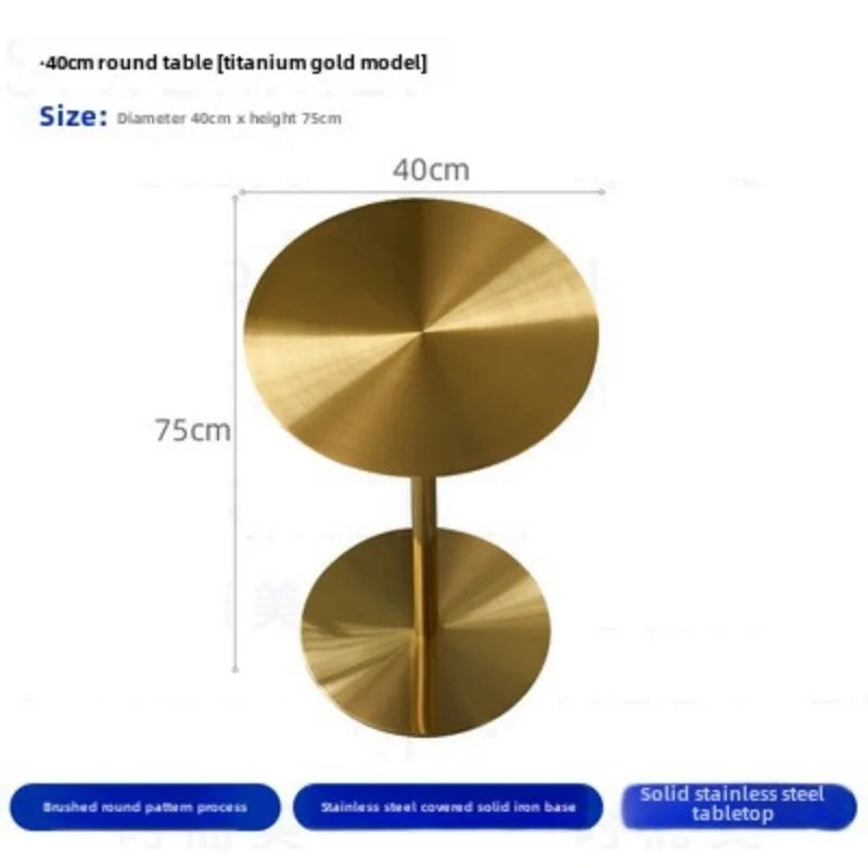 Simple Modern Industrial Style Cafe Stainless Steel Small Round Table Outdoor Leisure Round Iron Table Metal Dining Table
