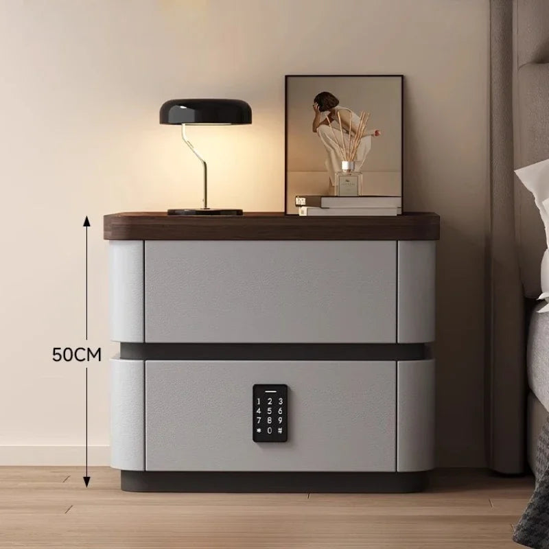 Smart Bedside Table Side With Combination Lock Deluxe Bedside Table Locker Safe Box Cabinet Nightstands Home Bedroom Furniture