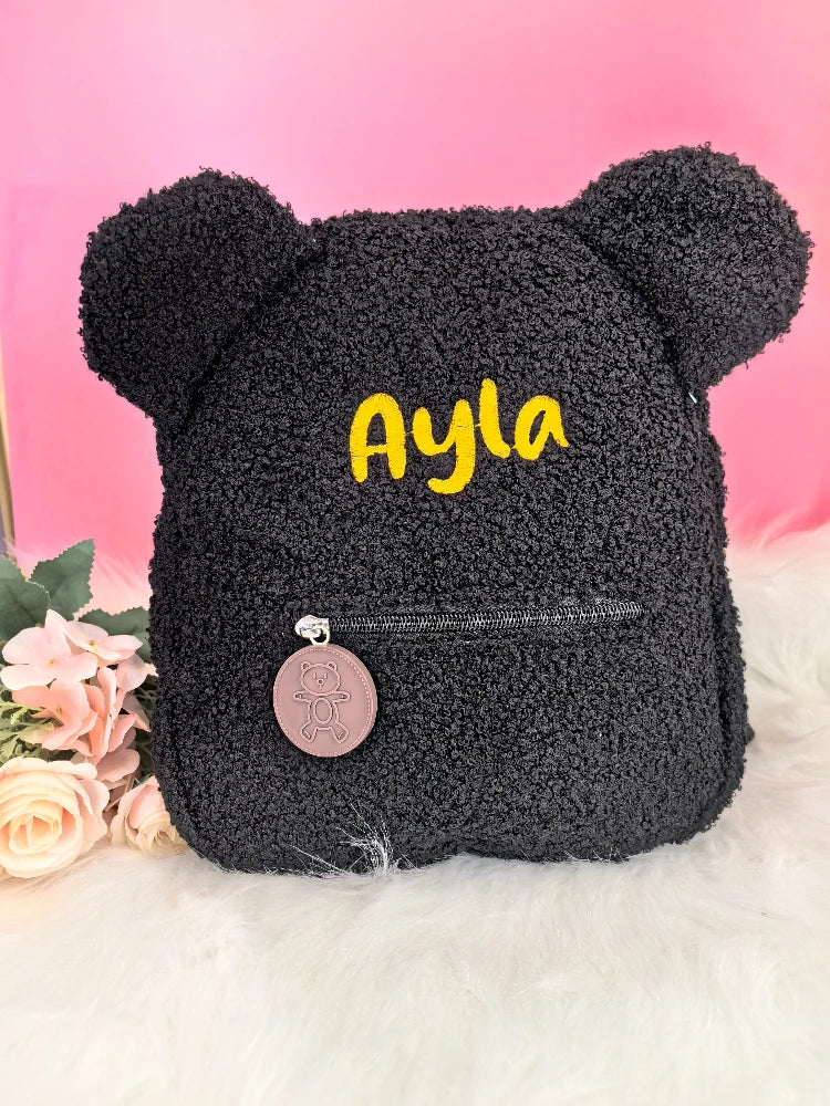 Personalized Custom name Embroidered Newborn letter Nursery Baby Bear backpack Cute cartoon Bag Gifts  Boy Girl children