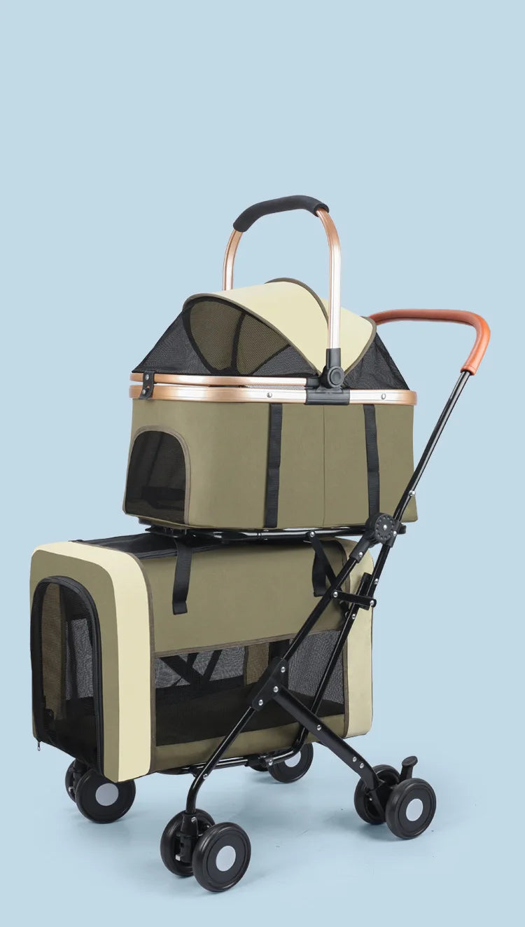 New Multi-layer Pet Strollers Universal for Cats and Dogs Detachable and Detachable Trolley for Pets in Large Space Pet Products