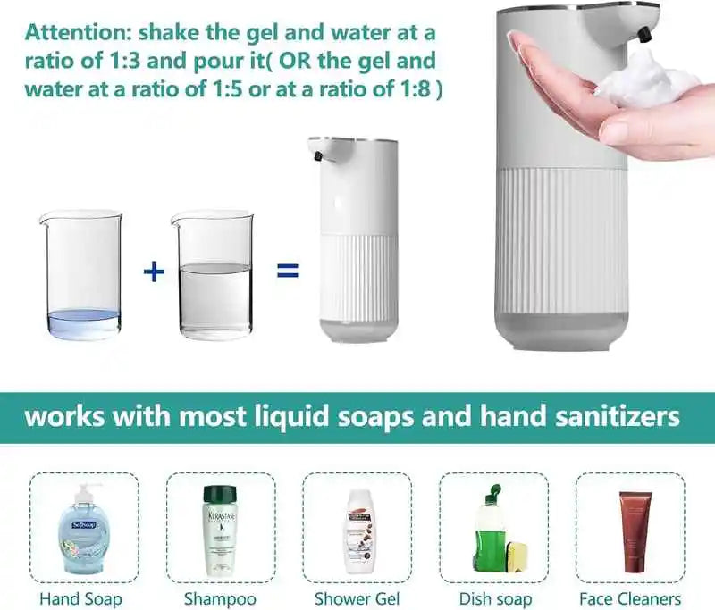 Hotel Waterproof Wall-mounted Touchless Automatic Foam Soap Dispenser Rechargeable Desktop Electric Soap Dispenser for Kids