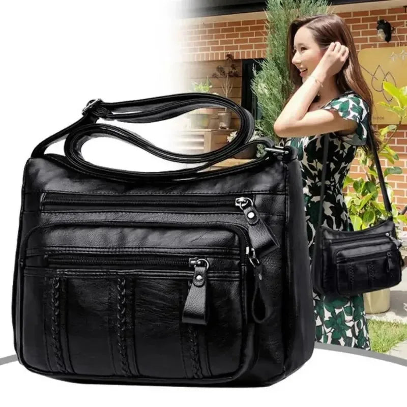 2025 New Spacious Middle Aged Women's Multi Layer Lightweight Crossbody Shoulder Mother Bag