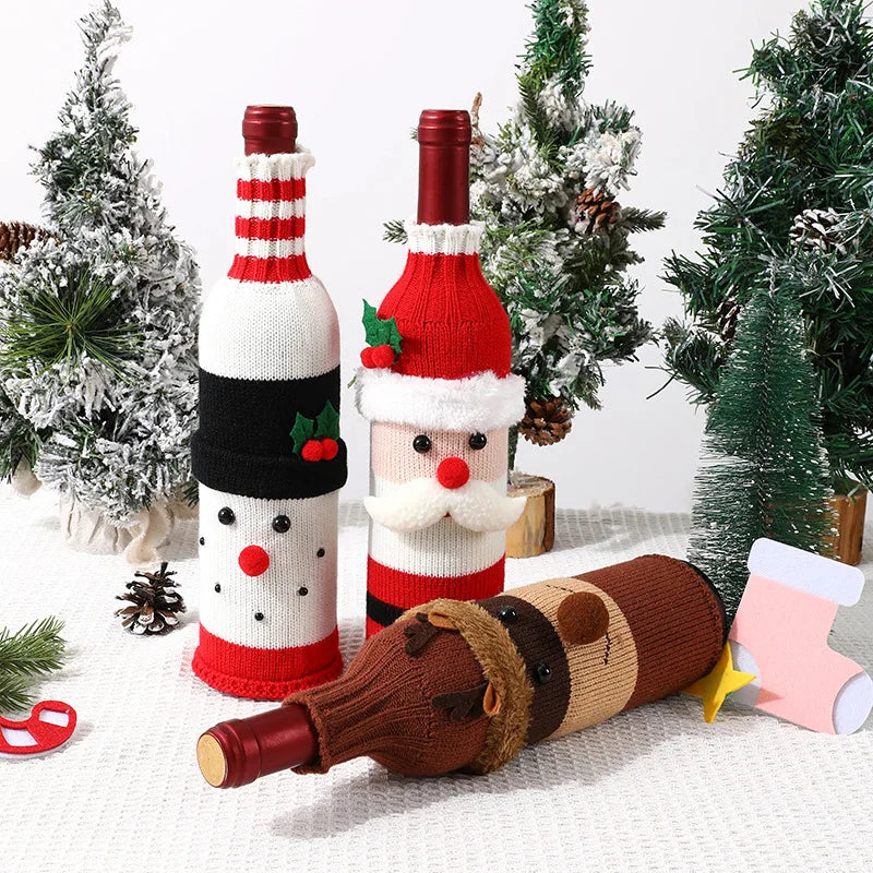 New Christmas wine bottle set champagne red wine creative wine set hotel dining table restaurant holiday decoration supplies