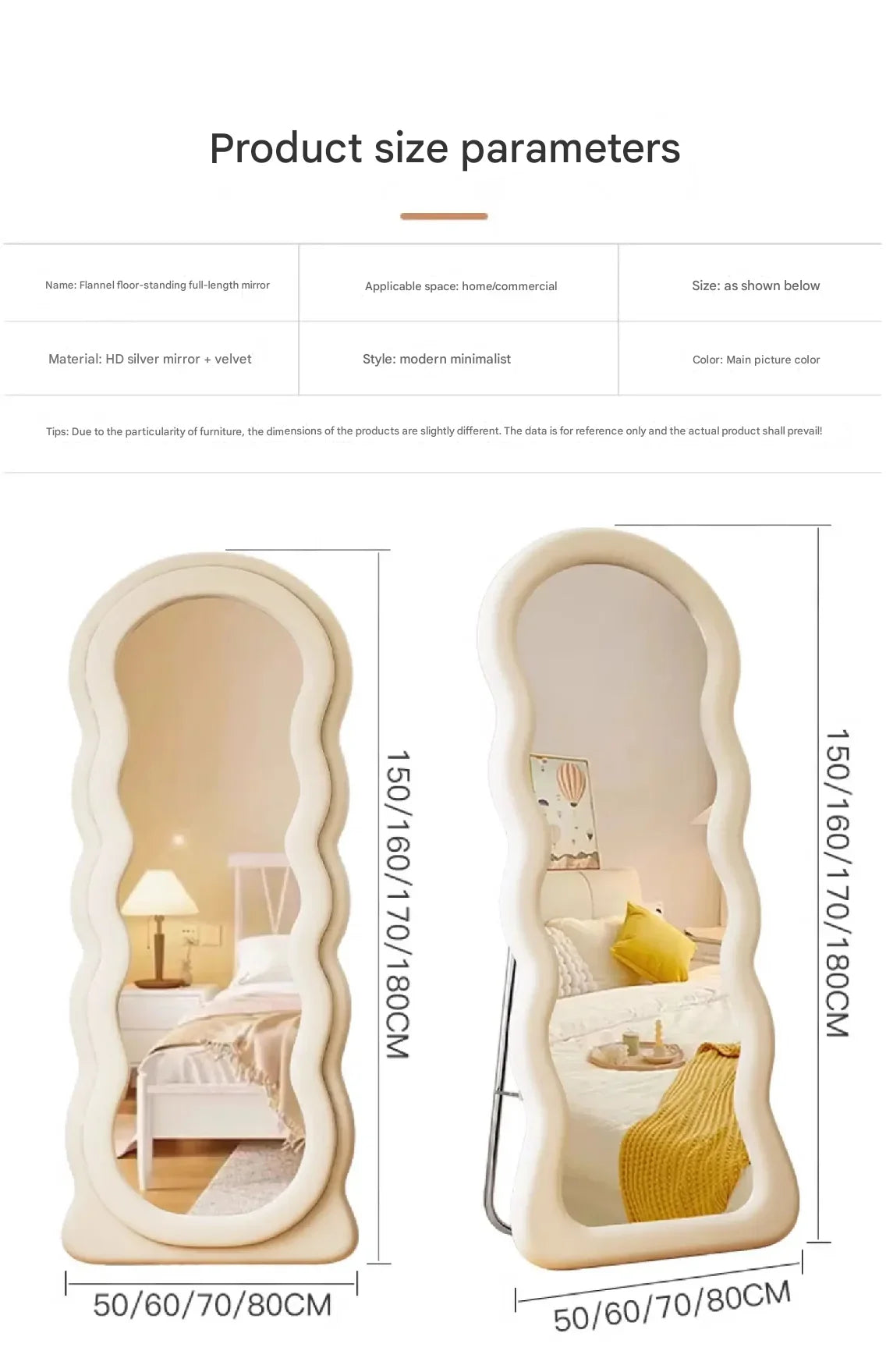 Art Modern Mirror Shower Traffic Art White Floor Korean Style Mirror Full Body Mirror Items Magnifying Espelhos Home Decorations